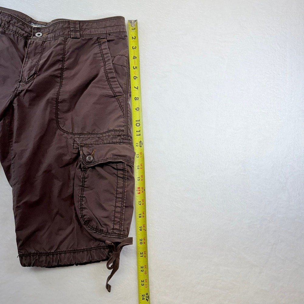 Polo Jeans Co Ralph Lauren Brown Cargo Shorts Women 10 Utility Drawstring Floral - Picture 7 of 7